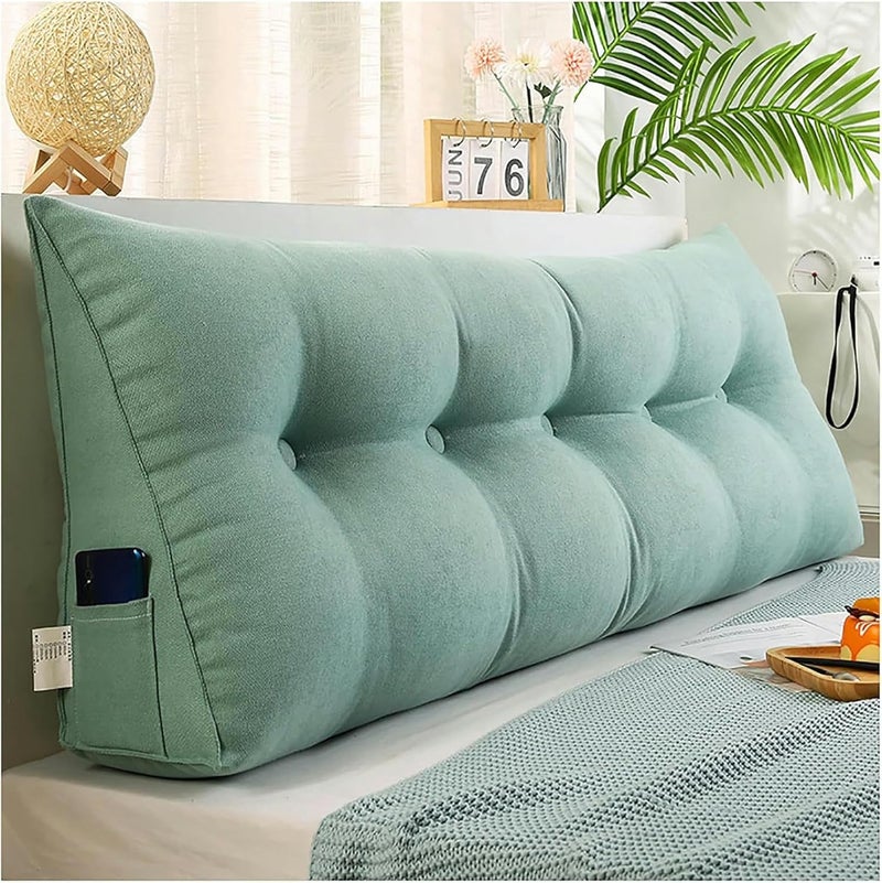 Triangular Large Bolster Headboard Wedge Pillow Backrest Support Reading Pillow Long Backrest Positioning Pillow Cushion for Queen/King Bed - Image 1