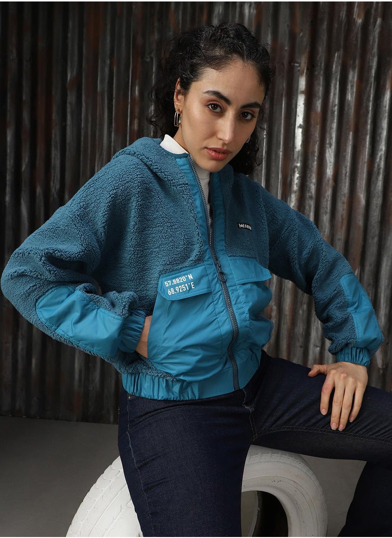 HIGH STAR Women's Blue 100% Polyester Printed Sweatshirt  - Image 1
