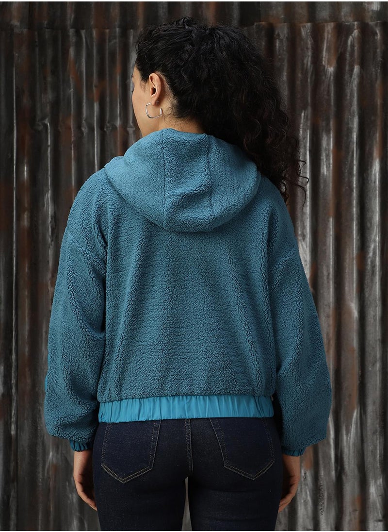 HIGH STAR Women's Blue 100% Polyester Printed Sweatshirt  - Image 3
