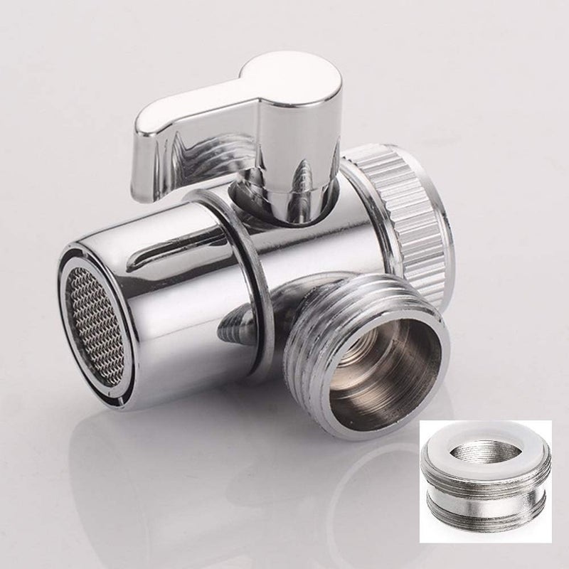 Faucet Valve and Adapter, Sink Faucet to Hose Adapter, Brass Water Faucet Splitter Adapter for Sprayer and Bidet, 3-Way Connector for Bathtub Faucet, Hand Shower Replacement Accessory - Image 2