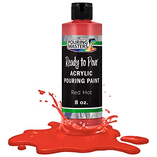 POURING MASTERS Hot Tamale Red Acrylic Ready to Pour Pouring Paint - Premium 8-Ounce Pre-Mixed Water-Based - for Canvas, Wood, Paper, Crafts, Tile, Rocks and More - Image 1