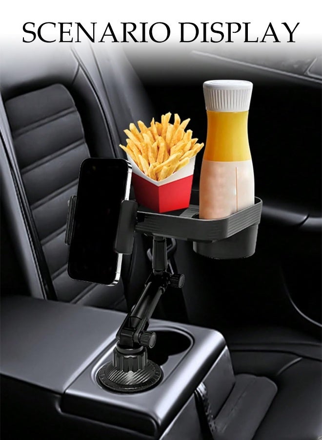 DUNISO 360° Rotation Car Cup Holder,3 In 1 Multifunctional Anti-Slip  Mobile phone holder with Adjustable Food Cart Tray,Suitable for Most Car - Image 3