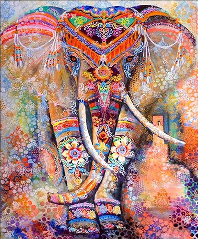 COLORFUL ELEPHANT DIY 5D DIAMOND PAINTING FULL KITS FULL DRILL DIAMOND PAINTING KITS CRYSTAL EMBROIDERY PICTURES CROSS STITCH ART CRAFT FOR HOME DECOR