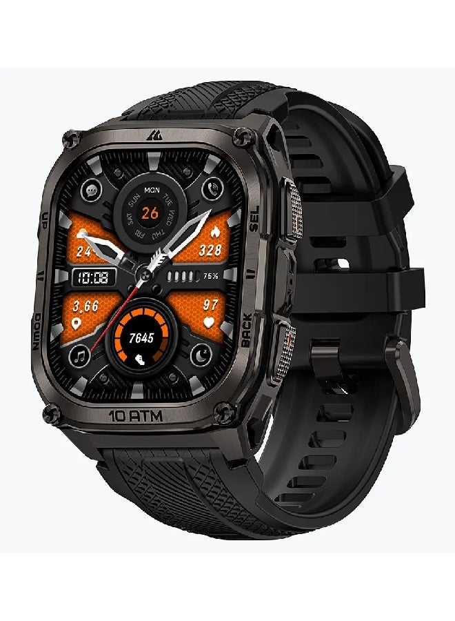 KOSPET ساعة TANK M4 الذكية بشاشة AMOLED مقاس 1.96 بوصة - أسود - Image 1