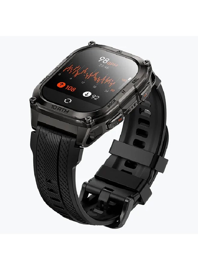 KOSPET ساعة TANK M4 الذكية بشاشة AMOLED مقاس 1.96 بوصة - أسود - Image 4