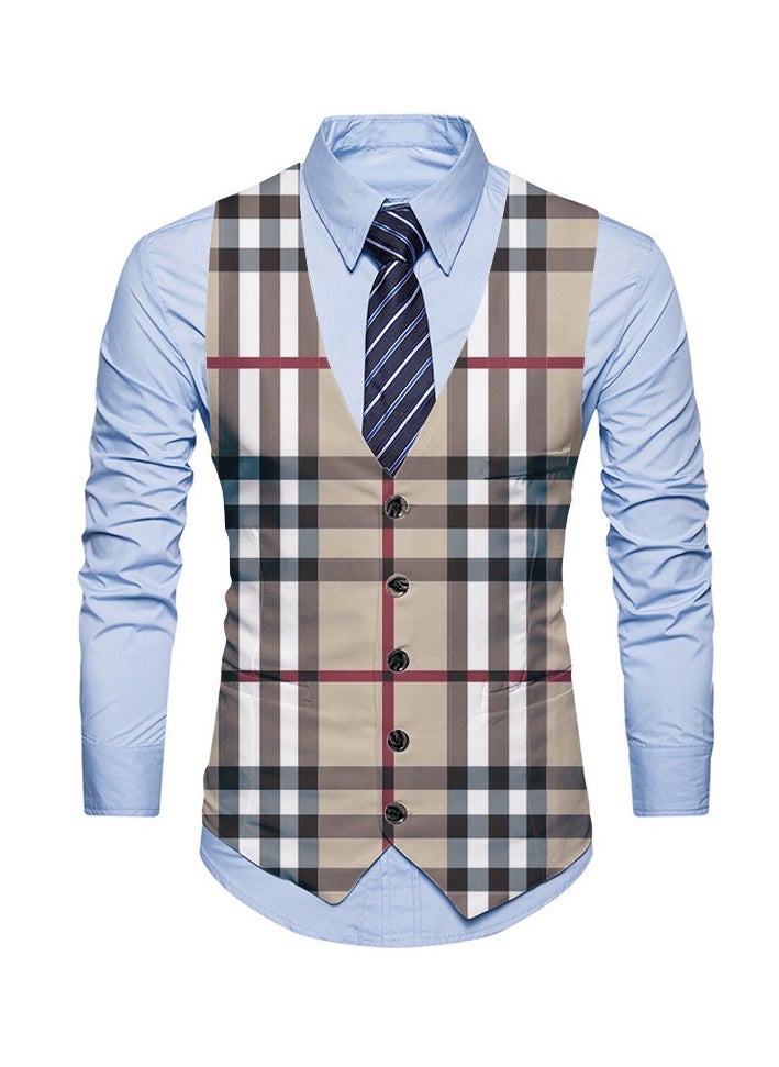 KUYING New Fashionable Personalized Printed Men's Suit Vest  - Image 1
