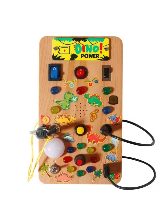 Montessori Busy Board for Toddlers 1-3 | ABS Sensory Toy with 8 LED Light Switches | Travel Learning Toy | Gift for 1 2 3 Year Old Boys & Girls - Image 3