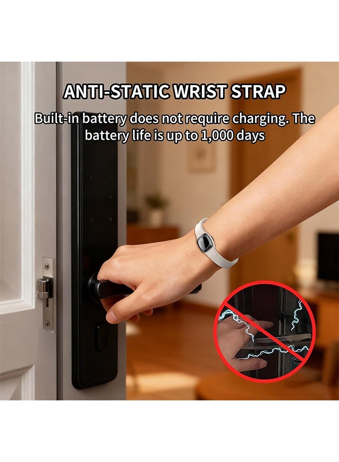 جي دي سوار معصم مضاد للكهرباء الساكنة، سوار معصم لاسلكي من السيليكون مضاد للكهرباء الساكنة، سوار معصم قابل للتعديل مضاد للكهرباء الساكنة، يحسن النوم، سوار شتوي لإزالة الكهرباء الساكنة للرجال والنساء - Image 4