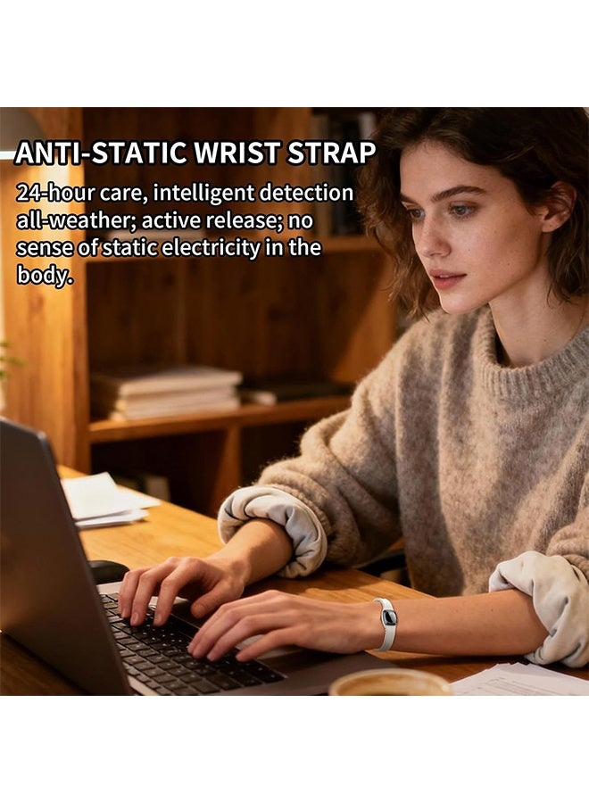جي دي سوار معصم مضاد للكهرباء الساكنة، سوار معصم لاسلكي من السيليكون مضاد للكهرباء الساكنة، سوار معصم قابل للتعديل مضاد للكهرباء الساكنة، يحسن النوم، سوار شتوي لإزالة الكهرباء الساكنة للرجال والنساء - Image 5