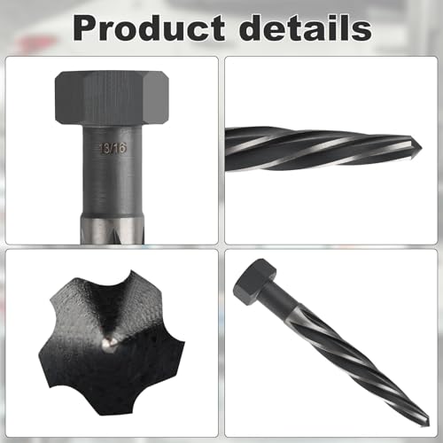 Rocaris 13/16" M2 HSS Taper Chucking Reamer Drill Bit, Taper Reamer Drill Bit for Steel, Alloy, Aluminum, Wood, Plastic - Image 4