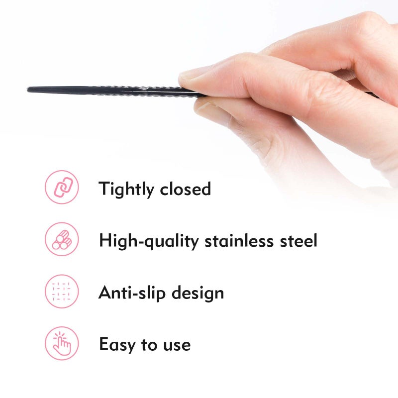 VEYES INC Lash Tweezers for Eyelash Extensions,Fiber Tip Tweezers for Individual Classic and Volume Lash,Stainless Steel Lash Tweezers-Slim 90 Degree - Image 3