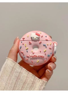 نيبمينينت حافظة واقية لسماعة بلوتوث Airpods من الجيل الثالث - حافظة واقية بتصميم هالو كاتي على شكل دونات - حافظة سيليكون مقاومة للسقوط والماء  - Image 2