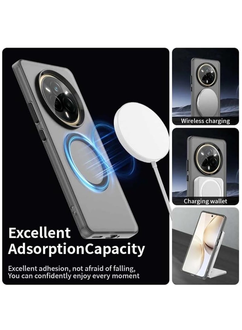 Magnetic Phone Case for Realme 14 Pro+/ Realme 14 Pro Plus 5G,Supports Wireless Charging, TPU Shockproof Phone Cover,Anti-Slip,No Yellowing