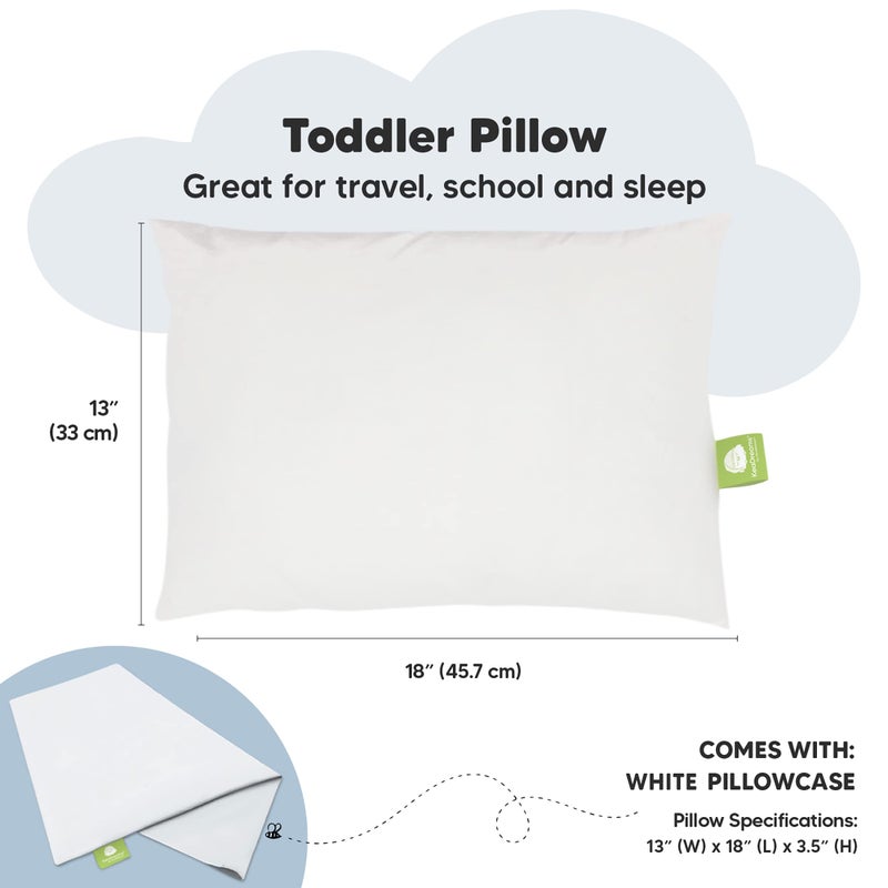 KeaBabies وسادة للأطفال الصغار مع غطاء وسادة - 13 × 18 وسادة My Little Dreamy Pillow، وسائد من القطن العضوي للأطفال الصغار للنوم (أبيض ناعم)  - Image 3