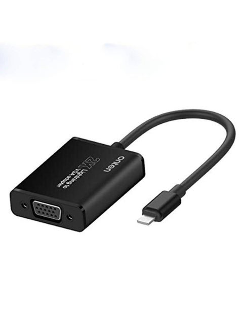 Onten Compatible with iPhone ipad to VGA Adapter iPhone Lighting to VGA Adapter 1080P Digital AV Adapter Connector Cord Compatible with iPhone Xs Max XR 8 7 6Plus to TV Projector Monitor Computer