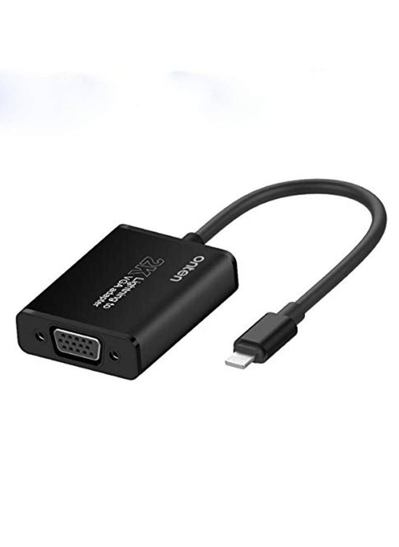Onten Compatible with iPhone ipad to VGA Adapter iPhone Lighting to VGA Adapter 1080P Digital AV Adapter Connector Cord Compatible with iPhone Xs Max XR 8 7 6Plus to TV Projector Monitor Computer