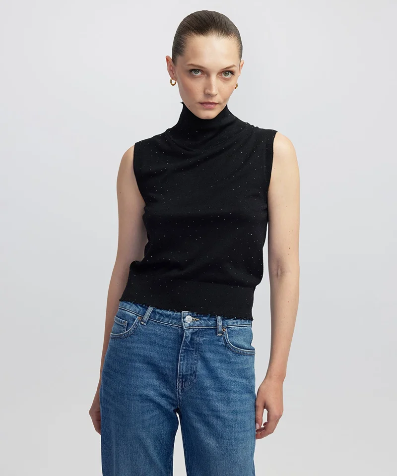 Ipekyol Rhinestone Knit Top