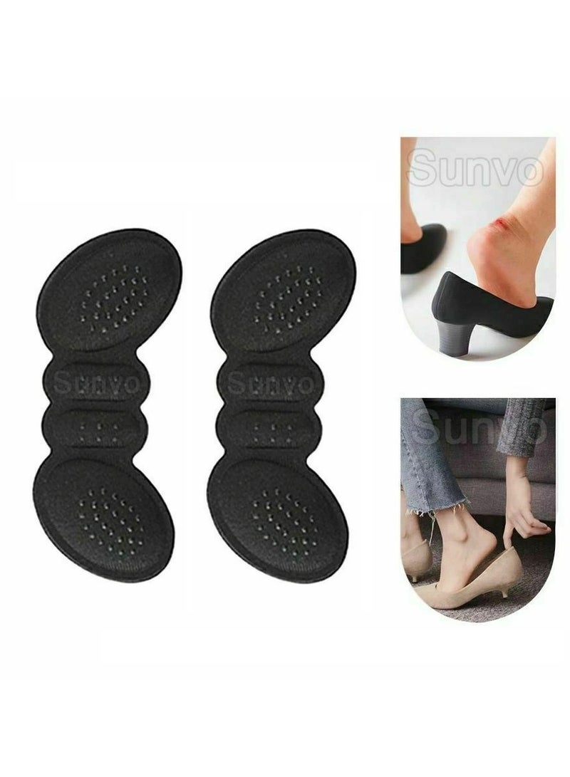 Silicone/Fabric Heel Grips Liner Cushions Inserts for Loose Shoes, Heel Pads Snugs for Shoe Too Big Men Women, Filler Improved Shoe Fit and Comfort, Prevent Heel Slip and Bliste (Black)… - Image 2