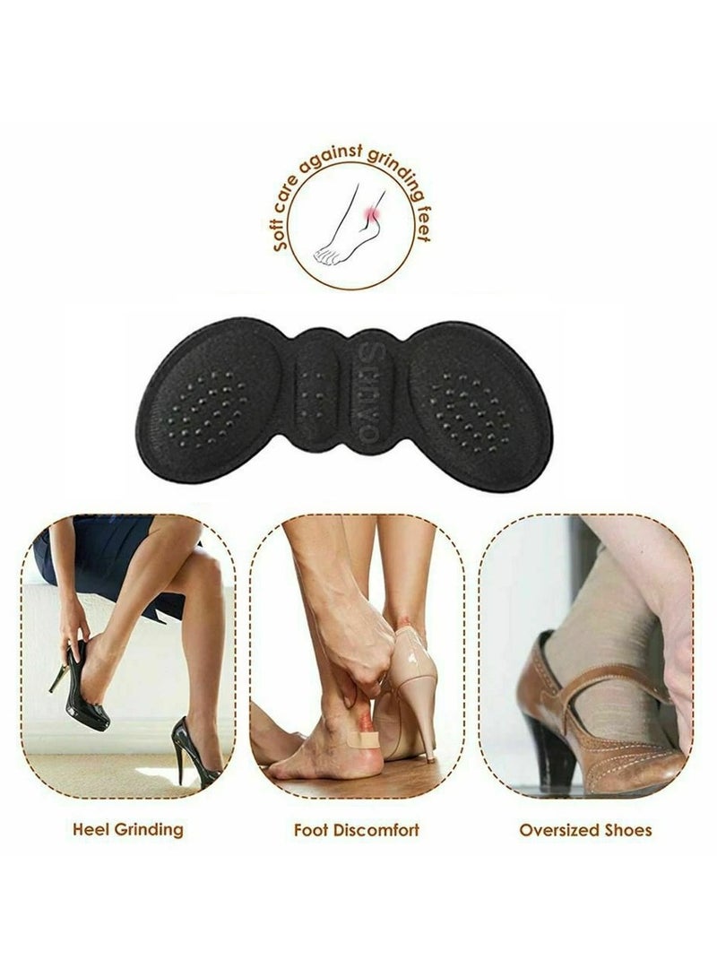 Silicone/Fabric Heel Grips Liner Cushions Inserts for Loose Shoes, Heel Pads Snugs for Shoe Too Big Men Women, Filler Improved Shoe Fit and Comfort, Prevent Heel Slip and Bliste (Black)… - Image 5