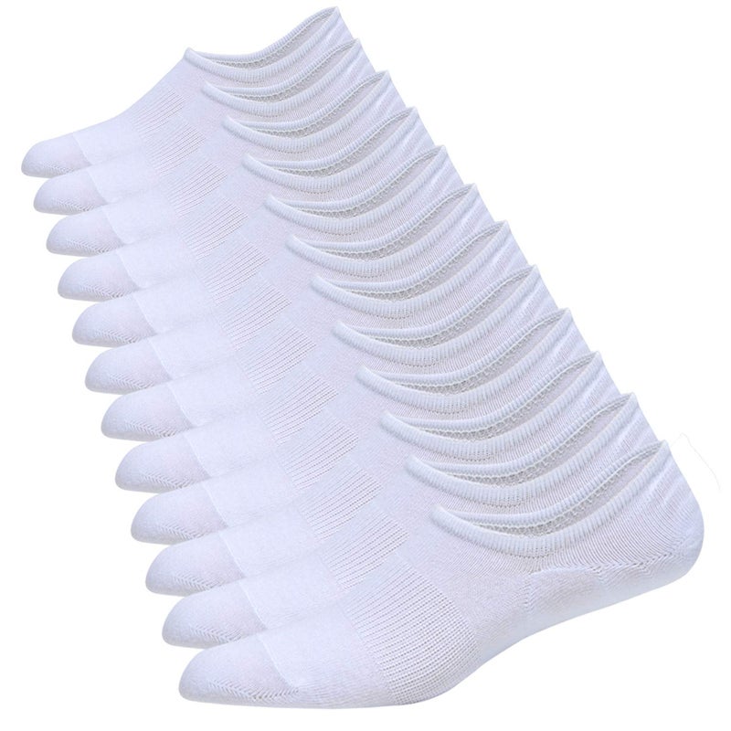 JORMATT 6 Pairs Mens & Women No Show Socks Non-Slip, Athletic Sneaker Cotton Invisible Low Cut Socks for Mens Shoe Size 13-15