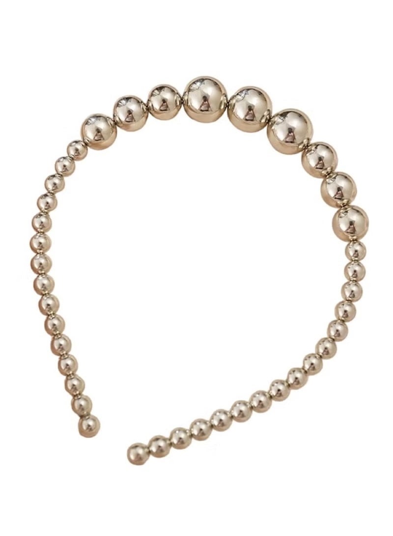 Huitich Elegant Pearl Headband for Girls – Silver Hair Accessory  - Image 1
