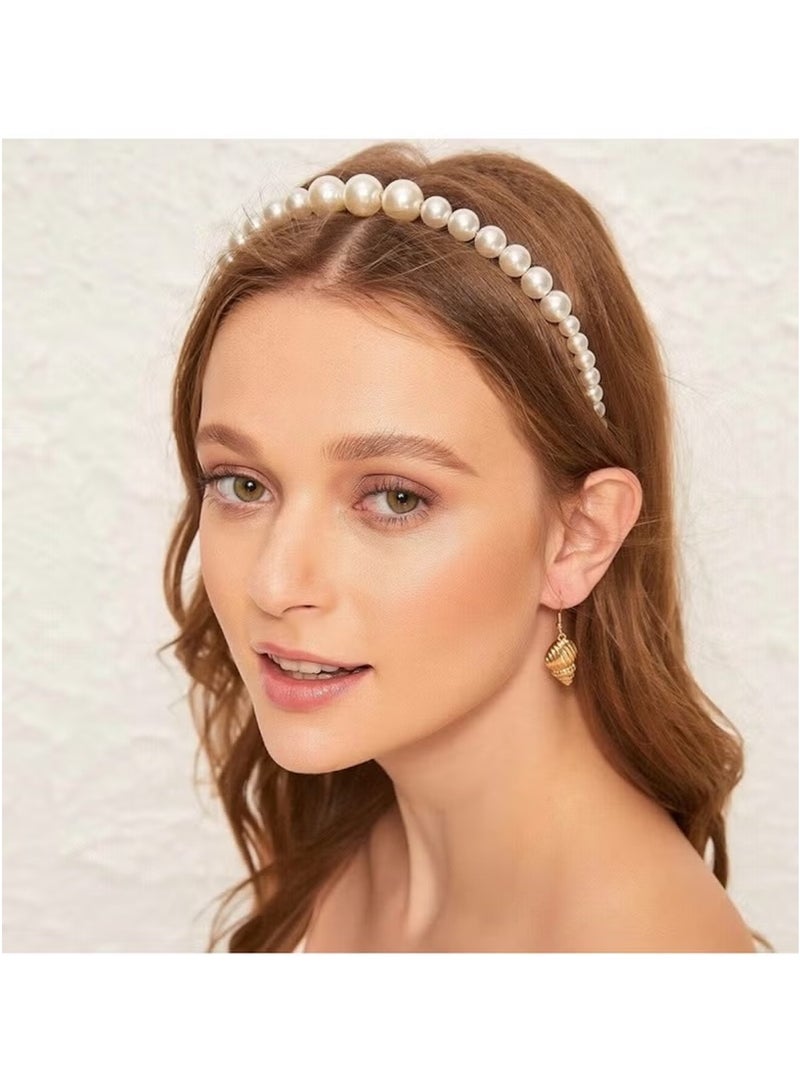 Huitich Elegant Pearl Headband for Girls – Silver Hair Accessory  - Image 3