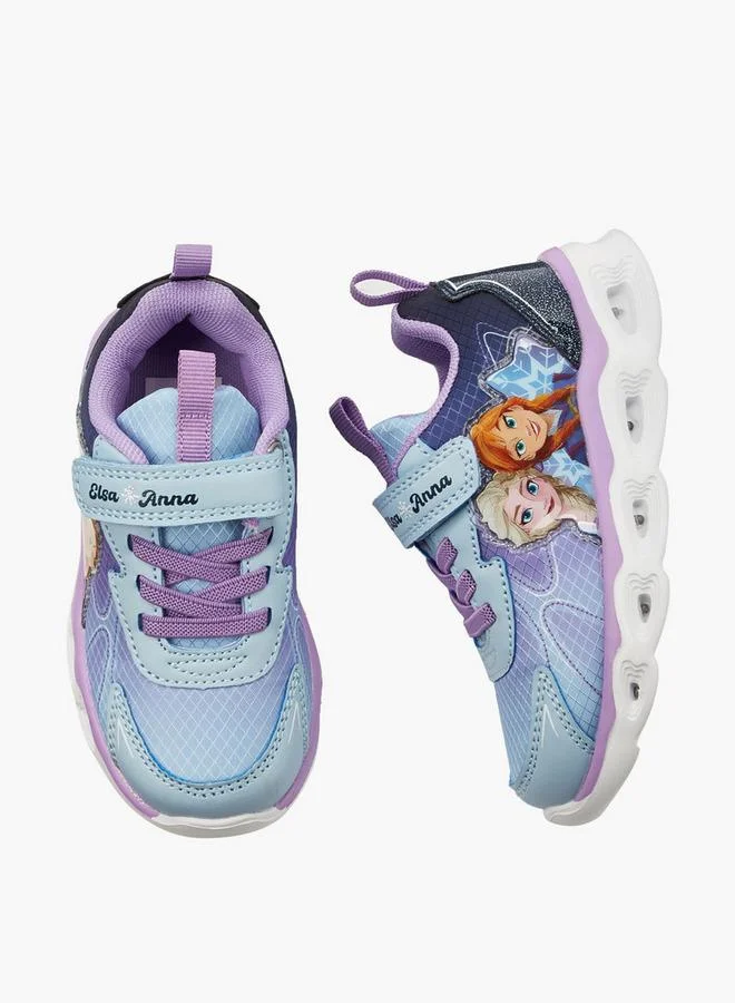 ديزني Girls Frozen Print Light-Up Ankle School Sneakers