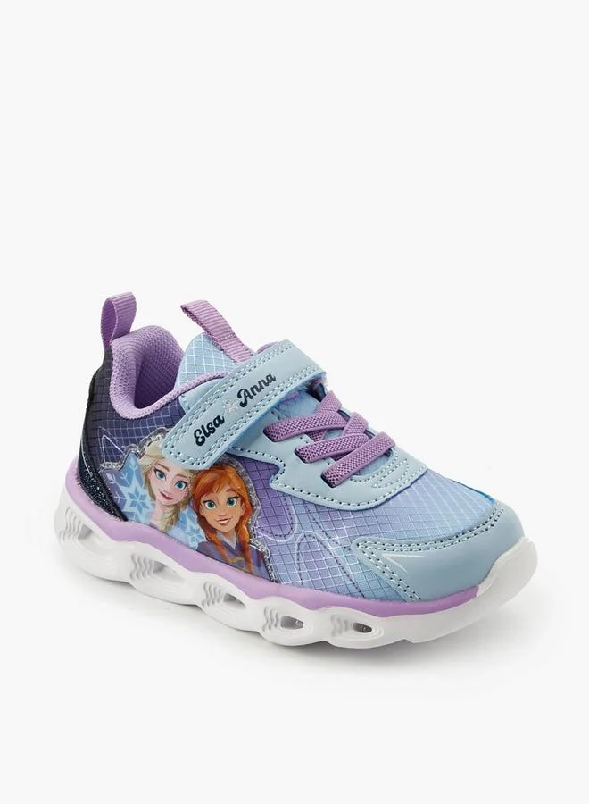 ديزني Girls Frozen Print Light-Up Ankle School Sneakers