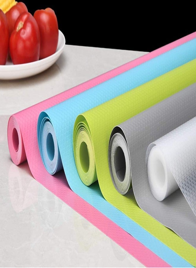 Fancyku Waterproof Anti-Slip and Anti-Skid Non-Adhesive Plastic Wardrobe Cupboard Shelf Liner Roll Fridge Mats Cabinet Mat for Kitchen Home Desks Dining Table Runner (45 X 125 cm, Random Colour) - Image 1