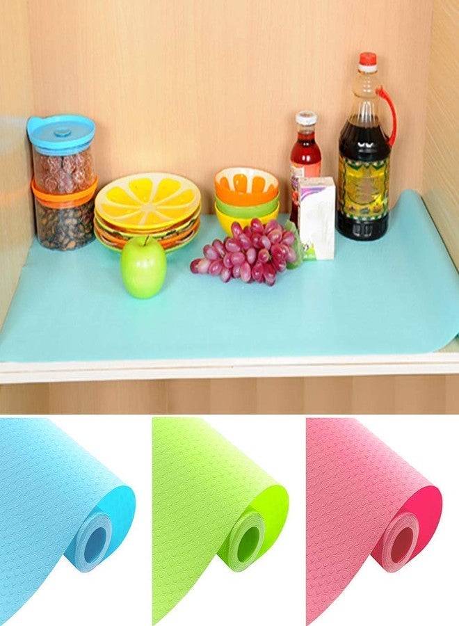 Fancyku Waterproof Anti-Slip and Anti-Skid Non-Adhesive Plastic Wardrobe Cupboard Shelf Liner Roll Fridge Mats Cabinet Mat for Kitchen Home Desks Dining Table Runner (45 X 125 cm, Random Colour) - Image 4