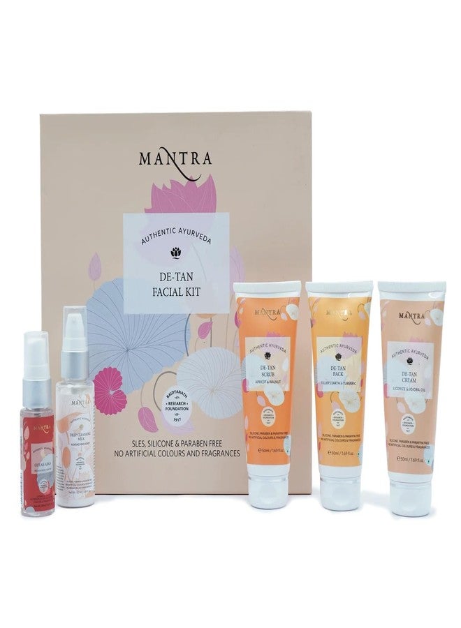 Mantra Herbal De-Tan Facial Kit (230ml, De-Tan) Tan Removal & Brightening Skincare | Rakhi Gift Set for Brother | Gift Hamper for Women | Rakhi Combo for Sister | Skincare Kit for Raksha Bandhan - Image 1