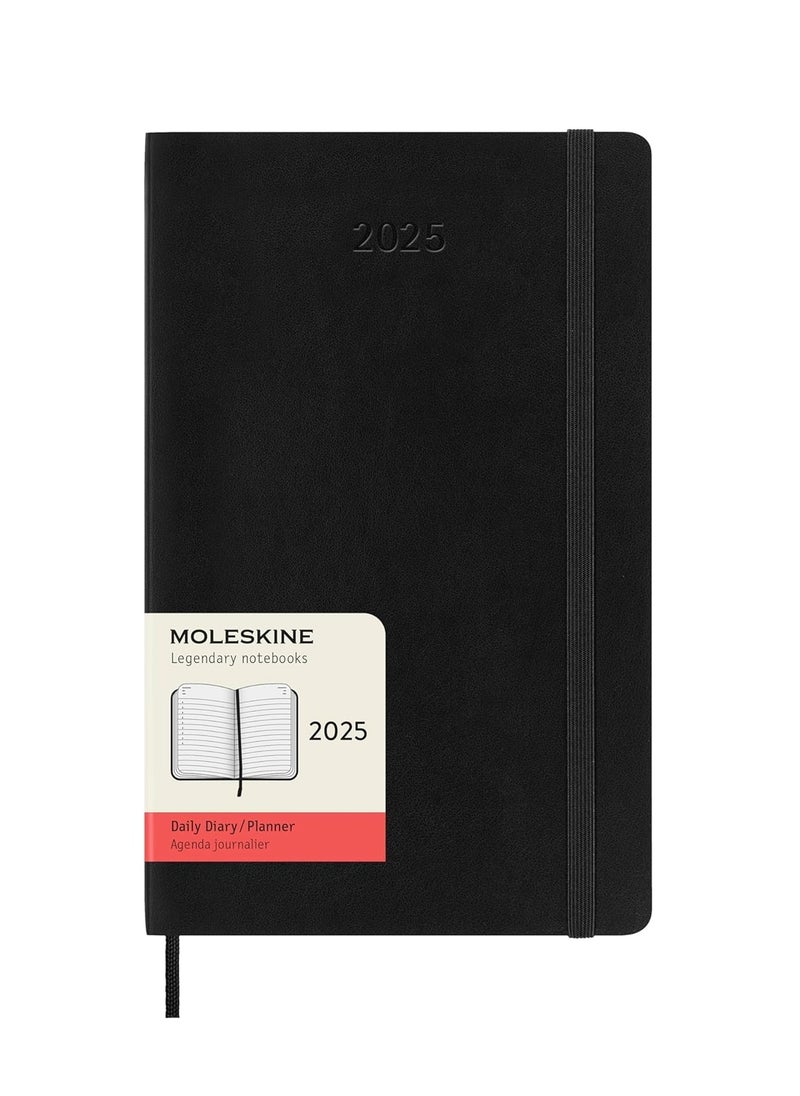 MOLESKINE - Classic 12-Month 2025 Daily Planner Diary Large 13x21Cm Size Soft Cover Black - Image 1