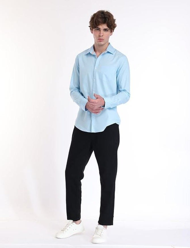 fyltr Men's Solid 100% Cotton Casual Full Sleeves Regular Fit Shirt with Pocket - Image 4