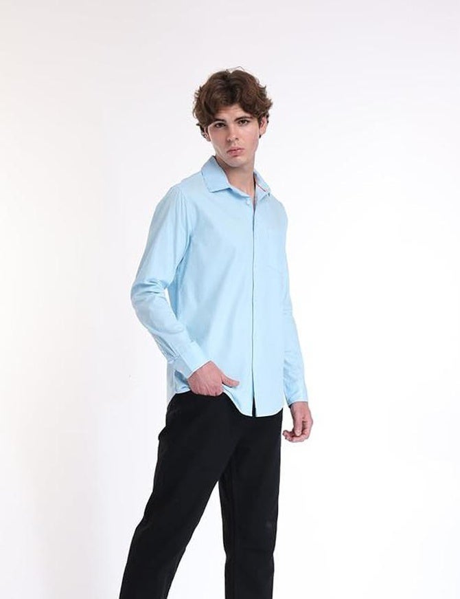 fyltr Men's Solid 100% Cotton Casual Full Sleeves Regular Fit Shirt with Pocket - Image 1