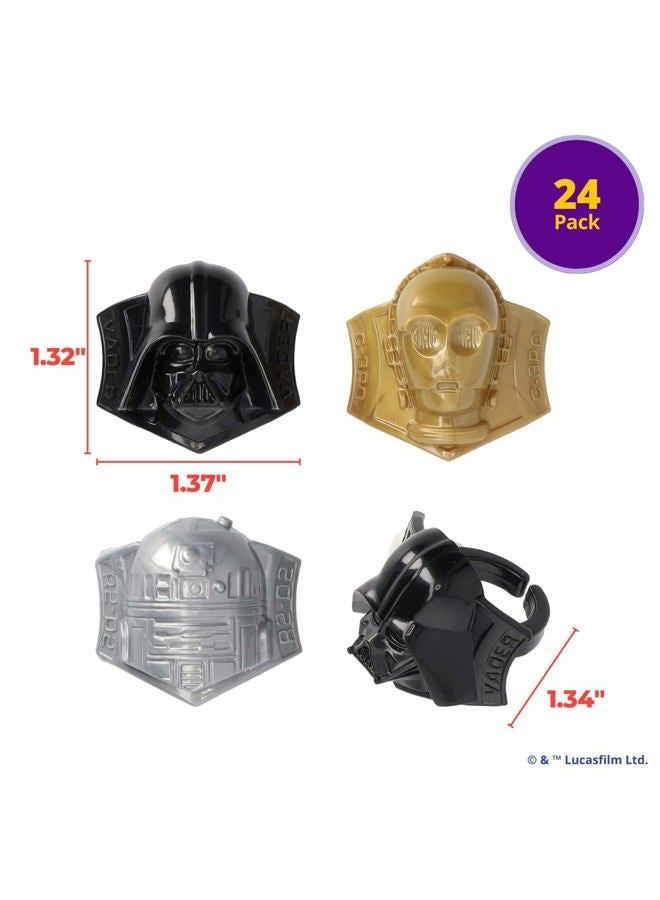 DecoPac STAR WARS Cupcake Rings, 24 Cupcake Toppers Featuring Darth Vader, C-3PO, And R2-D2, 3D Food Safe Cake Toppers by DecoPac– 24 Pack - Image 3