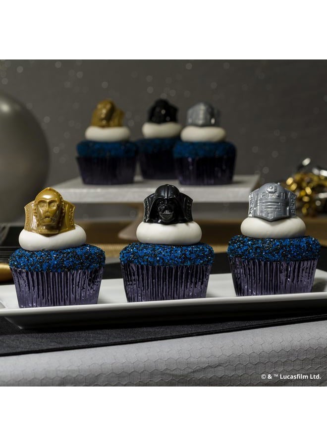 DecoPac STAR WARS Cupcake Rings, 24 Cupcake Toppers Featuring Darth Vader, C-3PO, And R2-D2, 3D Food Safe Cake Toppers by DecoPac– 24 Pack - Image 4