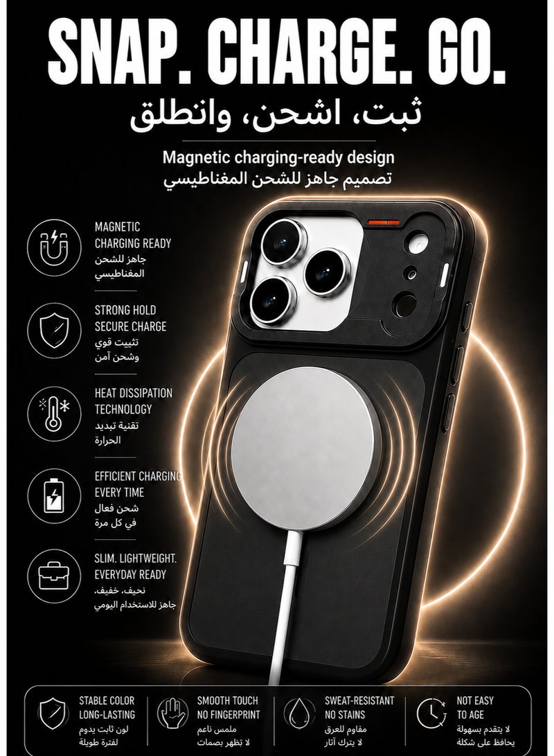صوت واضح غطاء حماية لهاتف آيفون ١٧ برو ماكس، متوافق مع تقنية ماج سيف، مقاوم للصدمات، بظهر ناعم غير لامع وشفاف، وحماية بارزة للكاميرا، وفتحات دقيقة للاستخدام اليومي (أسود) - Image 4