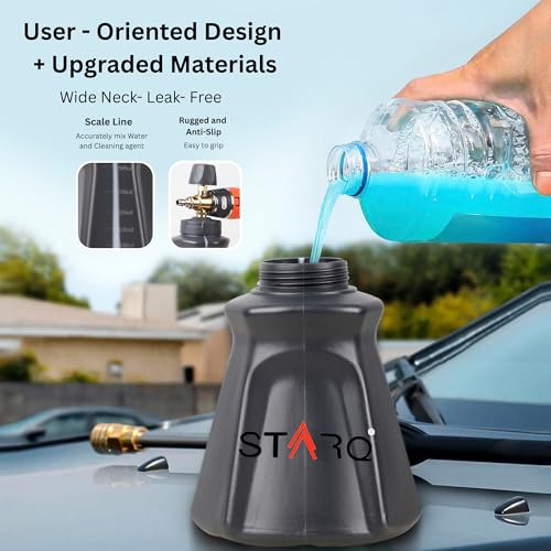 STARQ FoamMaster Heavy-Duty Foam Cannon for Pressure Washer, Pre-Installed Mesh and Orifice with Extra Set Included, Adjustable Spray Nozzle, Brass Connector, Thick Snow Foam for Car and Bike Cleaning - Image 4