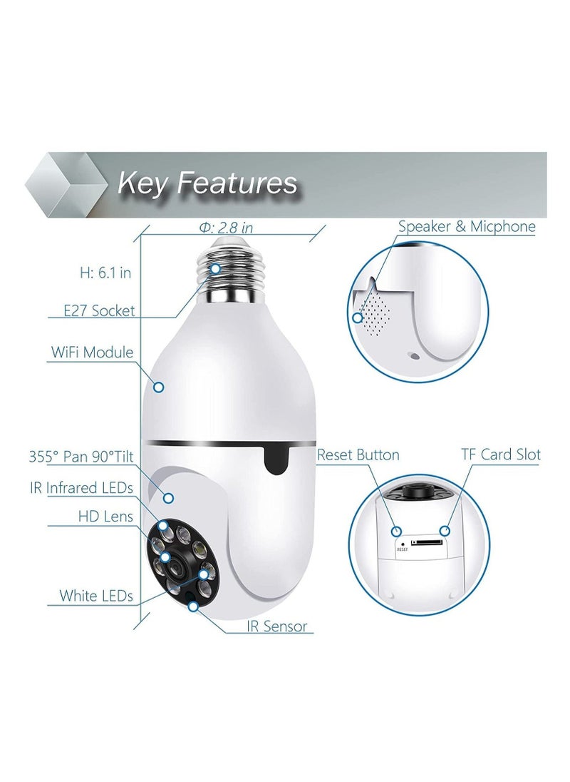 Y22-1080P light bulb IP Camera Camera dual light HD night vision wireless camera wifi camera cloud table lamp - Image 3