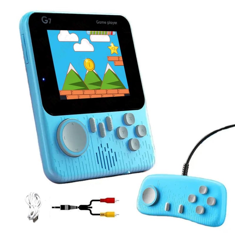 VikriDa G7 Retro 3.5-Inch LCD Color Screen Handheld Game with Gamepad Support Console Mini Ultra-Thin 666 Built-in Games Player Gift for Kids, Blue - Image 1