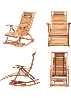 Bamboo Rocking Chair Folding Chaise Lounge Chair Summer Reclining Chair Adjustable Backrest with Massage Hammer Rocking Camping Chair Foldable Sun Reclining Chairs - pzsku/ZA6820B2B2898BDD8BBACZ/45/_/1718439971/9194561f-f473-4e63-ba42-96ada6ff3b66