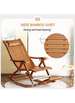 Bamboo Rocking Chair Folding Chaise Lounge Chair Summer Reclining Chair Adjustable Backrest with Massage Hammer Rocking Camping Chair Foldable Sun Reclining Chairs - pzsku/ZA6820B2B2898BDD8BBACZ/45/_/1718440215/18eff1dc-f344-4afd-8132-334cff629c41