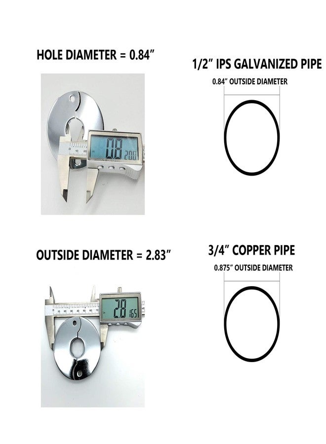 أفالون فارما طقم استبدال وإصلاح غطاء لوحة الأرضية والسقف، يناسب أنبوب مجلفن IPS مقاس 1/2 بوصة أو أنبوب نحاسي مقاس 3/4 بوصة، بلمسة نهائية من الكروم (عبوة من 6 قطع) - Image 2