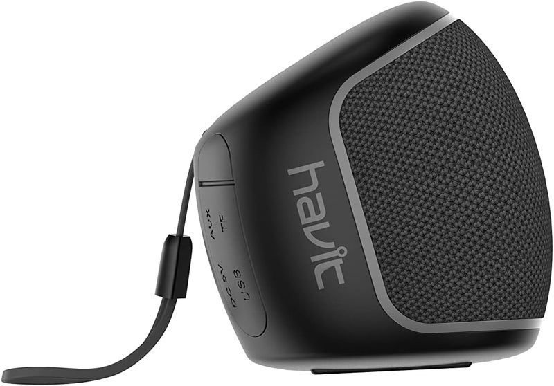Havit SK800BT Portable Waterproof Speaker with Pro Sound, Powerful Audio, Punchy Bass, Ultra-Compact Size, Dustproof, Wireless Bluetooth Streaming, 6 Hours of Playtime - Black - Image 2