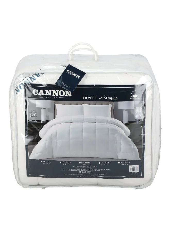Cannon 100% Cotton Lightweight Solid Duvet White 260 x 240 cm CN DUV260X240