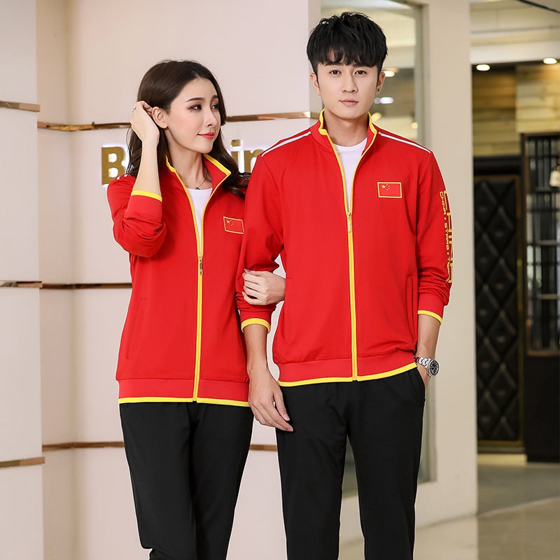 Sports Suit Parent-Child Male And Female Sports Suit Swimming Coach Long Sleeve Coat Student School Uniform Group Uniform Printing - Image 3
