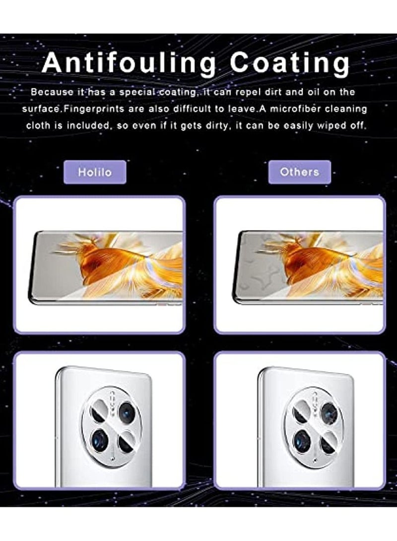 Compatible with Huawei Mate 50 Pro Screen Protector 2 Pack 3D Curved Tempered Glass Protective Film 2 Pack Camera Lens Protector Anti-fingerprint Bubble-free 9H Hardness Screen Protector  - Image 5