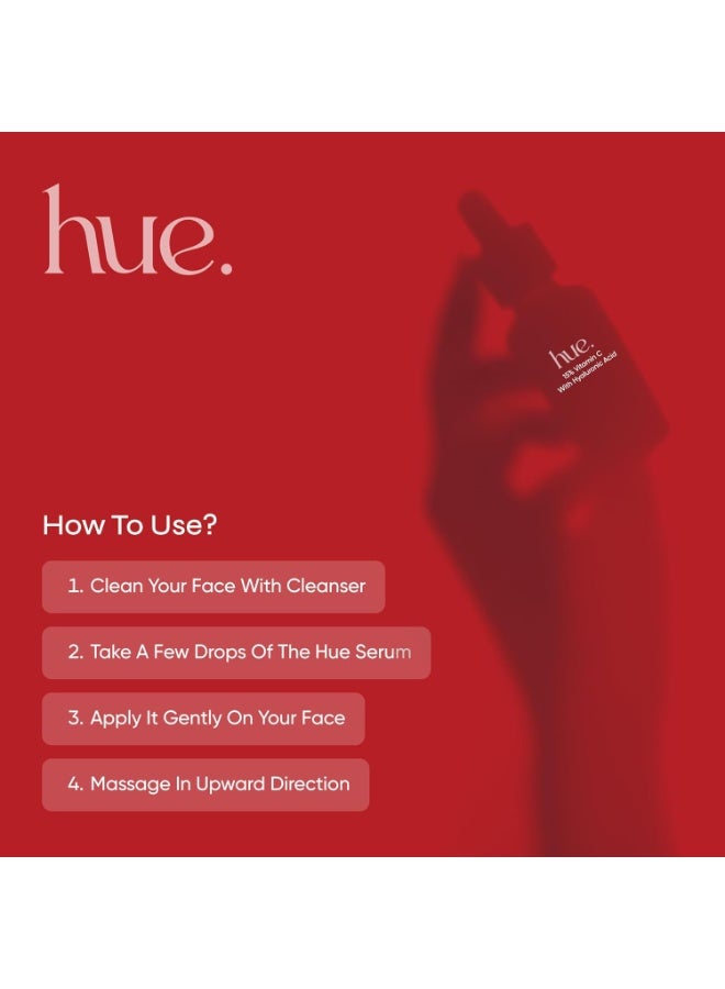 HUE سيروم للوجه يحتوي على 15٪ فيتامين C مع حمض الهيالورونيك والنياسيناميد، سيروم مفتح ومرطب لبشرة مشرقة - Image 5