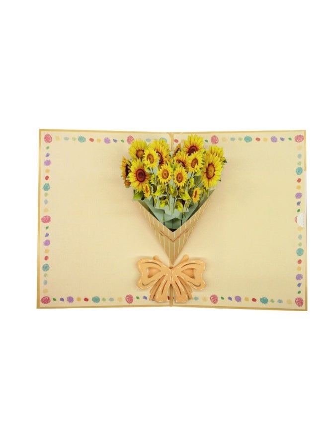 بيوينتي بطاقات عيد المعلم مخصصة لإرسال شكر خاص للمعلمين مع باقة زهور ثلاثية الأبعاد إبداعية صغيرة، بطاقة عيد ميلاد و بطاقة تعبير عن الامتنان.