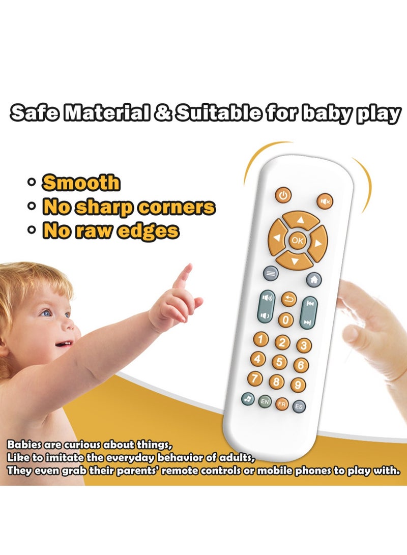 Infant TV Simulation Remote Control Children's TV Remote Control Music Learning Early Education Educational Baby Toy (Giraffe silicone case + black remote control) - Image 5